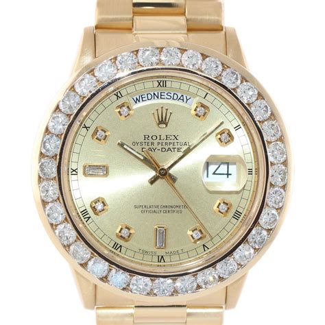 rolex presidential diamonds|Rolex presidential with diamond bezel.